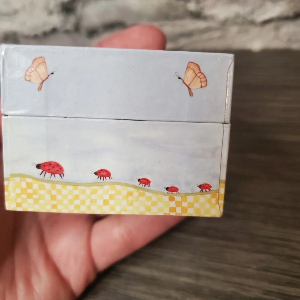Mirrored Tooth Fairy Lady Bug Tiny Treasure Trinket Box - Jewelry Ring Gift Box